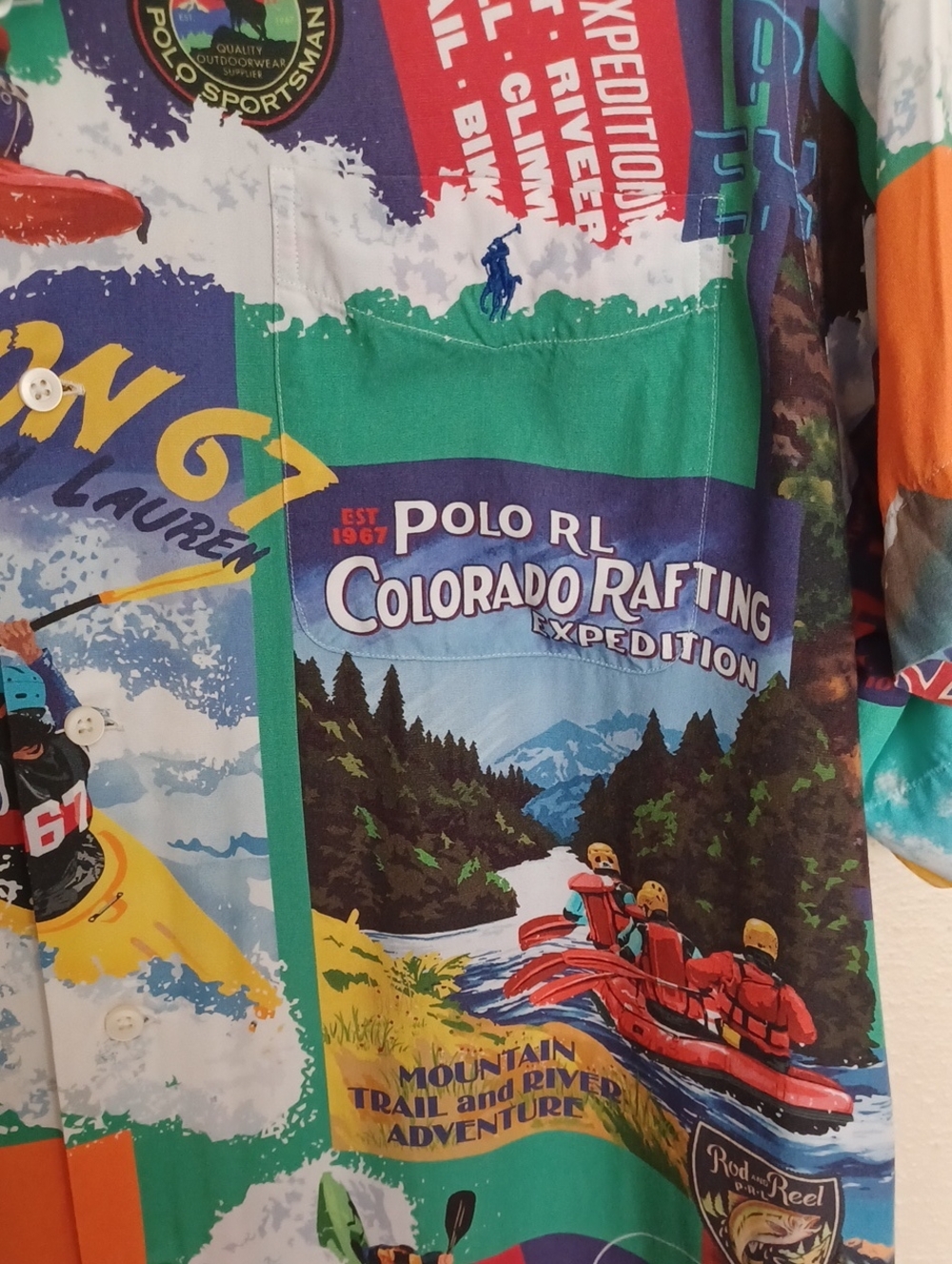 Polo Ralph Lauren Sportsman Kayak Expedition Camp Shirt Stadium XL Retro Pony - Picture 8 of 16